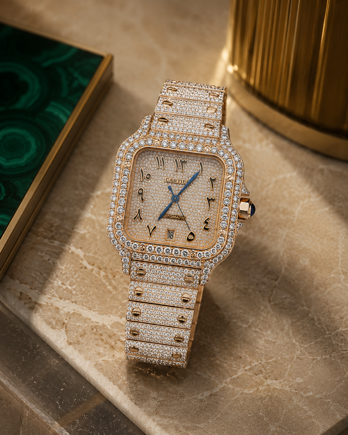 Cartier Santos Two-Tone, VVS , Arabic numerals